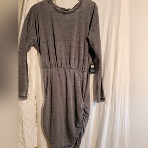 Express Dress: Gray, NWT, mid-length, lightweight, size medium